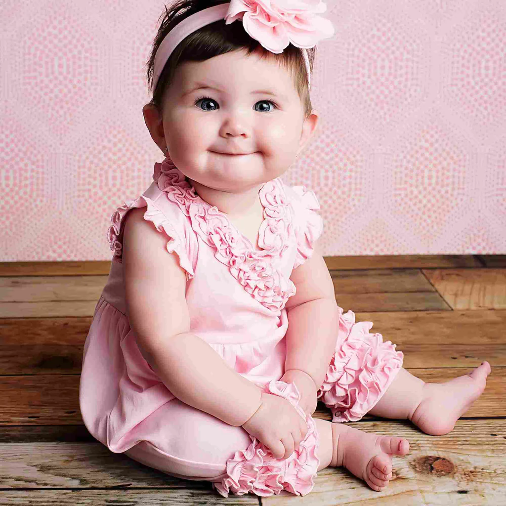Infant hairstyles for baby girls with flower headbands
